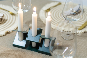 Triple "Z" candle holder